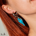 Fln-Kup-111  Camdaki Gökyüzünün İzleri - El Yapımı Venedik Tasarımı Küpe