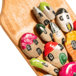 Wood-Syk-103 - El Yapımı Ahşap Üzerine Taş Evler Dekoru